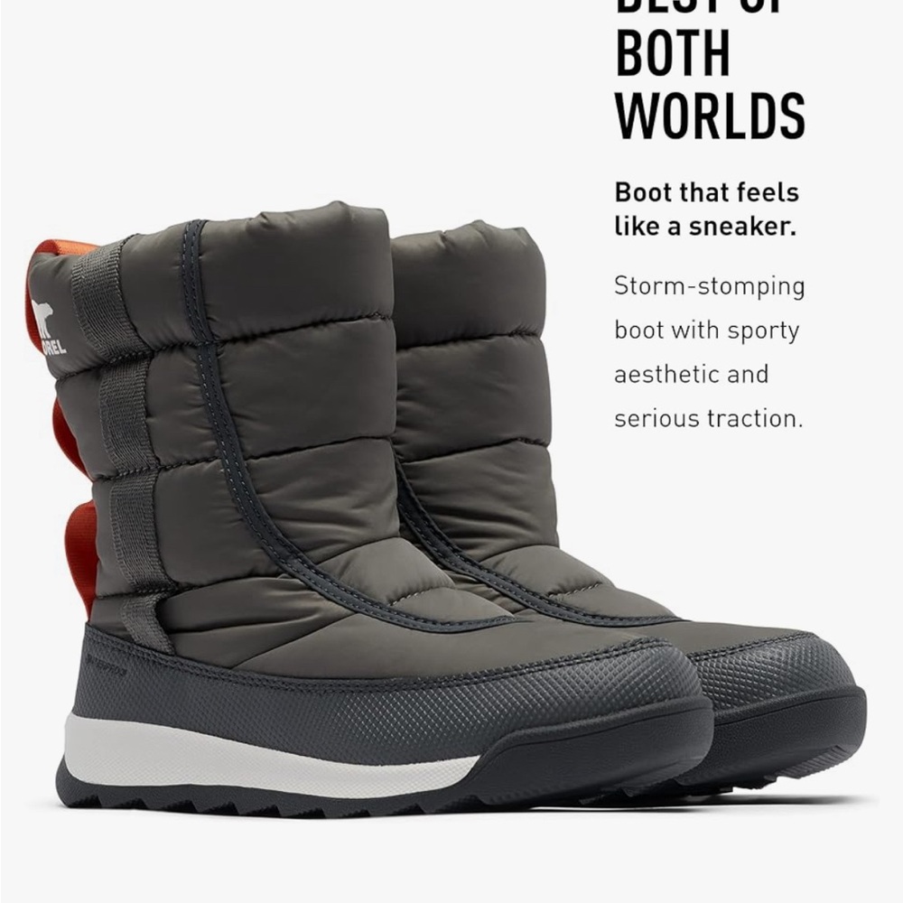 Sorel Unisex Youth Whitney II Puffy Mid Waterproof Boots
Size 8 Quarry/Seasalt